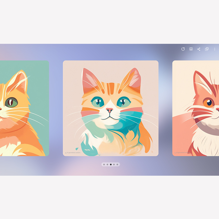Galaxy Tab S10+ 5G screen showing a cat drawing with different filter options.
